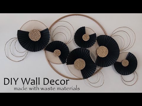 DIY Wall decor made with waste materials l l Decoration ideas for Living room l l Best out of waste