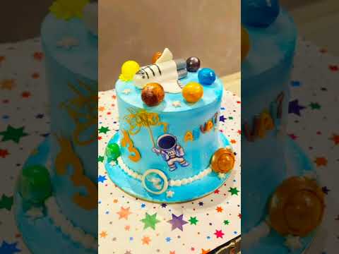 Space Theme Cake | Solar System Theme Cake Design #kkhushifoods #shorts