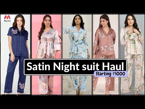 Myntra Satin 💞 Nightsuit Haul Starting ₹1000 😍 || Myntra Nightwear || TRIVIDHA