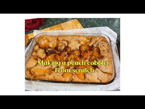 I tried a new peach cobbler recipe using my homemade butter