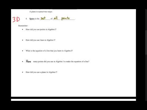 geometry 1-2a concept guide:points, lines and planes