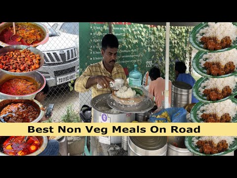 Hard Working Man Selling Cheapest Roadside Unlimited Meals | #roadsidemeals #streetfood #nonvegmeal