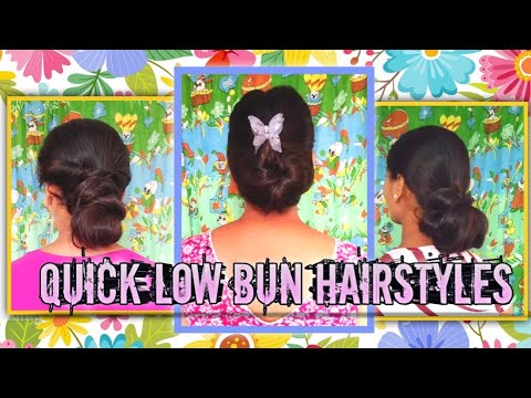 3 Easy Low Bun Hairstyles || Low Bun Hairstyles Long Hair || Simple Hairstyle Tutorials