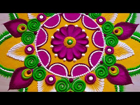 diwali special big rangoli | big and beautiful rangoli for diwali | diwali big multicolor rangoli