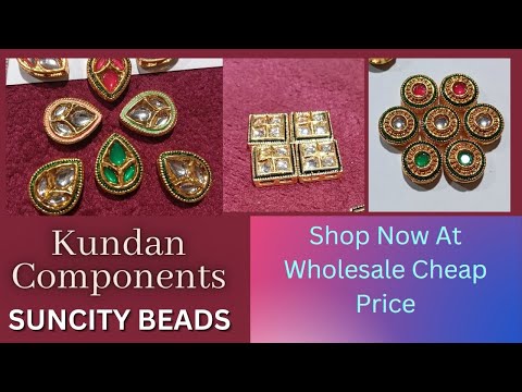 Handmade Jewellery Making Kundan Components | Rakhi Making Brooch at Wholesale Rate | Suncity Beads