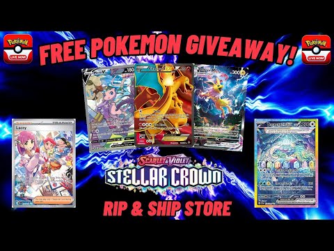 🔴Live -  Free Giveaways! Stellar Crown Release Day! Pokémon Cards & Rip & Ship Store!