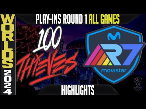 100 vs R7 Highlights ALL GAMES | Worlds 2024 Play Ins Round 1 | 100 Thieves vs Rainbow7