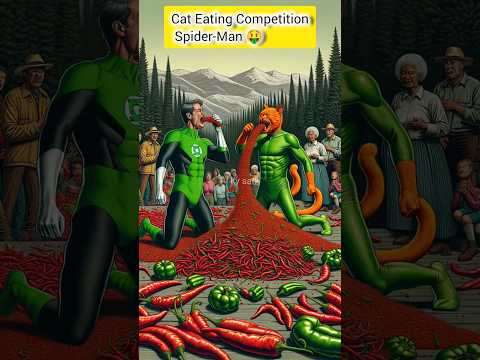 Eating Competition Spider-Man AI | Epic Food Challenge!"#shorts #viralvideo