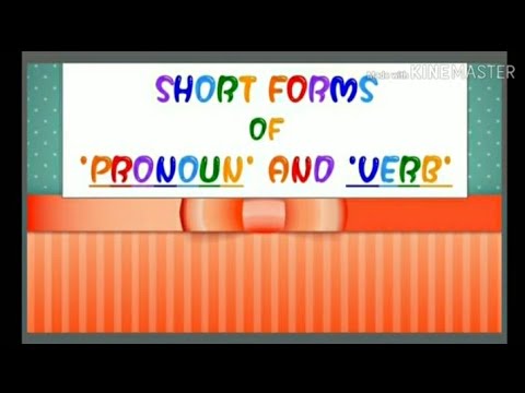 Short forms of 'pronoun'and 'verb'