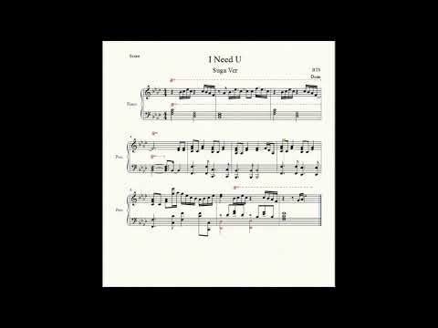 【端端Duan】BTS Suga - I Need U Piano Sheet