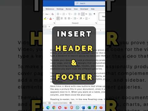 How to insert Header and Footer in a Word Document #msword #tips #endlessknowledge