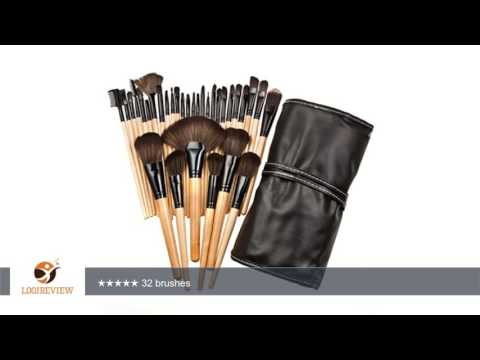 CoKate Makeup Brush Set, 32PC Eyebrow Shadow Makeup Brush Set with Pouch Bag Wooden | Review/Test