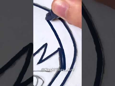 Drawing Sasuke from Naruto with Posca Markers! Satisfying! (#Shorts)