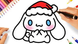 CÓMO DIBUJAR A CINNAMOROLL DE NAVIDAD 💗🎄 TUTORIAL FACIL