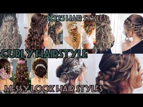 Hair Styles 2023 | messy look hairs | Curly hairs | Messy rollers | Messy buns 😍