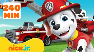 PAW Patrol Marshall's BEST Fire Truck Rescues! #3 🚒 4 HOURS | Nick Jr.