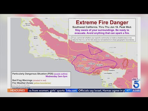 Santa Ana winds bring another day of extreme fire danger to SoCal