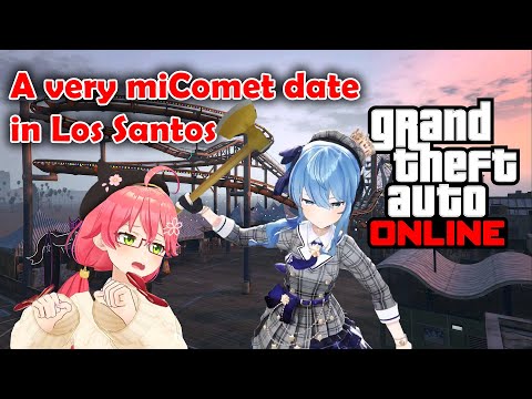 miComet goes on a date to Los Santos! - Hoshimachi Suisei, Sakura Miko GTA Online [hololive/eng sub]