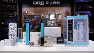 「BRO」4K Water Cooled PC Build HYTE Y70 Touch Infinite White Blue With Aorus RTX5090 #pcbuild