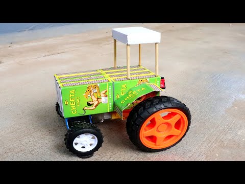 How to Make Matchbox Toy Tractor at Home | DIY Tractor Science Project | DC Motor Matchbox Tractor