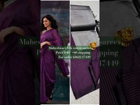 Maheshwari Silk Cotton Sarees. Price 840/-. For order 63622 17449.  # shorts # yt shorts