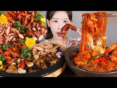 닭 파티닭🐔✨ 닭목살소금구이, 양념구이, 순살닭볶음탕 직화돼지곱창 먹방 Chicken special  [eating show] mukbang korean food