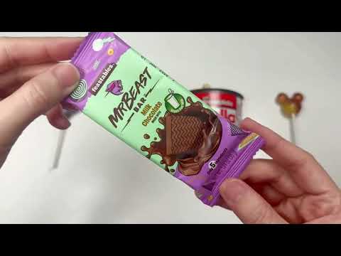 ASMR Video Unboxing Lollipops and Nutella & Go #satisfying #asmrcandy