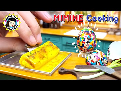 Miniature Dinosaur eggs?? Giant Gyeranmari | MIMINE Miniature Cooking | Mini food