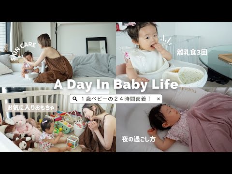 【１歳赤ちゃん】1日ルーティン24時間密着👶🌸離乳食３回｜お気に入りおもちゃも紹介🧸✨