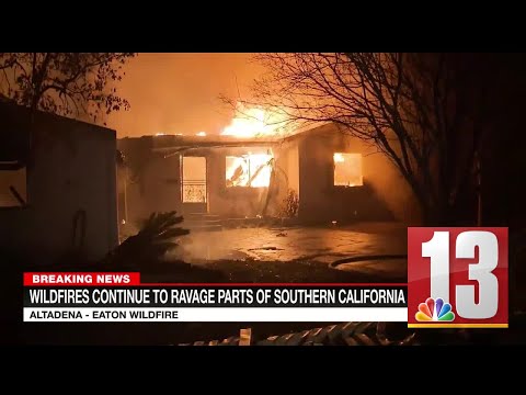 Woman with Schodack ties nervously watching California wildfires from nearby