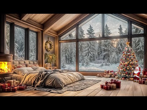 Christmas Warmth: Winter Sleep Ambience with Fireplace Crackles & Gentle Snowfall Sounds