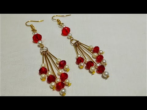 Jewellery Making | How To Make Earrings At Home | Crystal Earrings DIY | Shabna's Designs