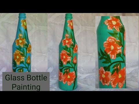 Glass Bottle Painting [DIY] Simple and Easy|| Wayanadan Recipe