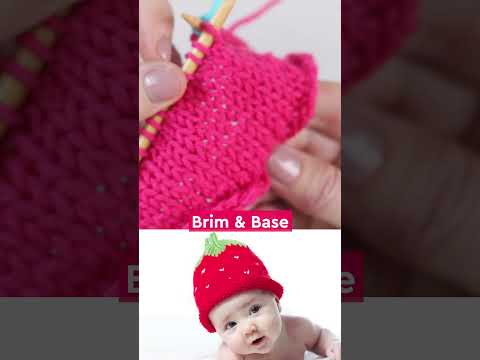 Cutest Baby Shower Gift 🍓 Strawberry Hat Knitting Pattern #studioknit #knittingpattern #babyhat