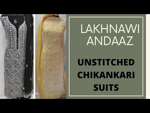 UNSTITCHED COTTON/GEORGETTE CHIKANKARI FULL SUITS