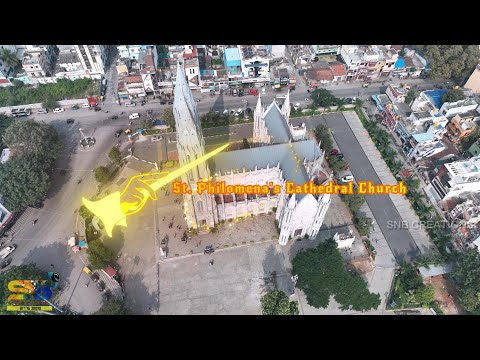 St  Philomena's Cathedral Church,Mysore-Aerial view shot