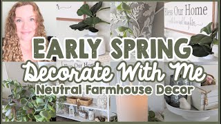 🌷 EARLY SPRING DECORATE WITH ME│COZY SPRING DECOR│TABLE DECOR IDEAS │NEUTRAL SPRING FARMHOUSE