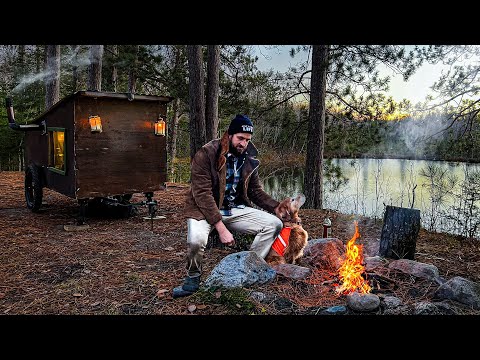 BRAVING BITTER COLD in a Bike Camper | Northern Wilderness