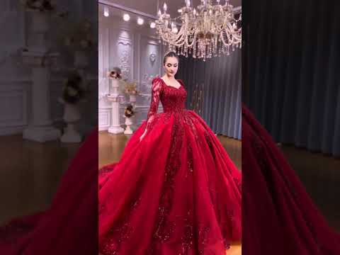 Amanda Novias Red prom dress quinceanera wedding dress