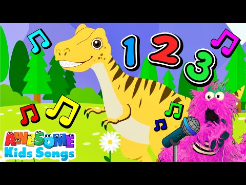 10 Little Dinosaurs | Fun Counting Song for Kids | Nursery Rhymes & Kids Songs | #AwesomeKidsSongs