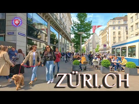 SWITZERLAND ZURICH ✨ Walk along Luxury BAHNHOFSTRASSE to Main Station 4K