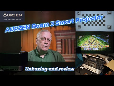 Aurzen Boom 3 smart budget Projector with the best speakers set up (Unboxing & Review)