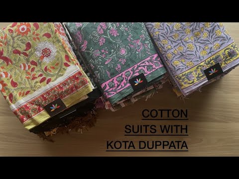 Detailed Daylight Video - Handblock Printed Cotton Suit with Kota Duppata