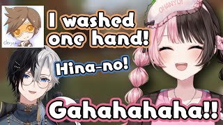 【Vspo/Oreapo/Eng Sub】Hinano laughs gahaha with Kamito at Dexyuku for washing only one hand