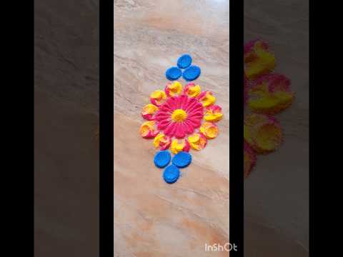 Diwali special easy rangoli ✨️💫 #diwali #rangoli #navratri #shorts #youtubeshorts #diwalirangoli