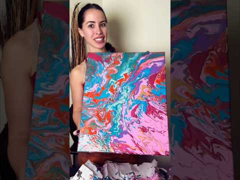 Groovy Acrylic Paint Pour Result #paintpouring #acrylicpouring #artsandcrafts