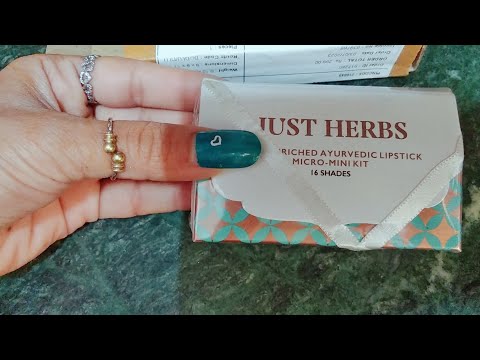 mini capsule lipstick 16 shades Unboxing  just herbs beautiful shades i like it