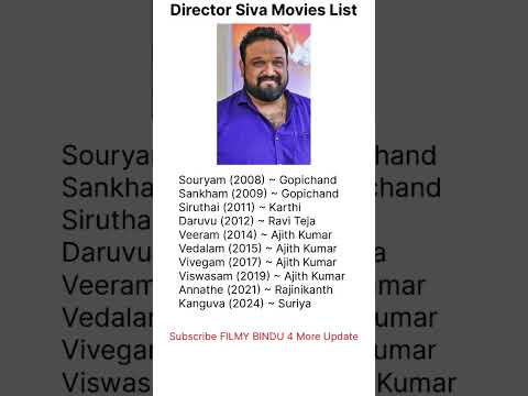 Director siva All movies list #Kanguva Kanguva movie director movies #siva #siruthaisiva #vedalam