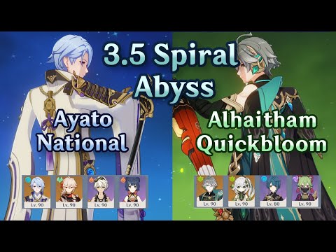 C0 Ayato National + C0 Alhaitham Quickbloom | 3.5 Spiral Abyss | Floor 12 Continuous