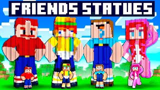 Minecraft FRIENDS STATUE House Battle!